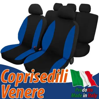 

COPRISEDILI AUTO COTONE CON BANDA LATERALE BLU AVIO FODERE UNIVERSALI - VENERE
