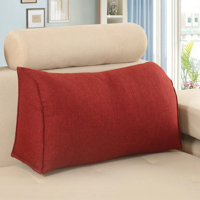 Solid Color Seat Cushion Ergonomic Design Waist Cushion Large Bed Pillow Breathable Backrest Cushion Detachable Home Textile