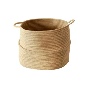 

Nordic Style Natural Woven Storage Basket Cotton Rope Laundry Toy Blanket Storage Basket Plant Flower Decorative Pot Home Decor
