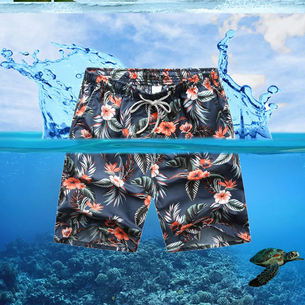 KANCOOLD мужские пляжные шорты с принтом быстросохнущие шорты одежда для плавания купальный костюм Плавки пляжная одежда Спортивные шорты бордшорты плюс размер