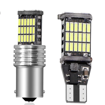 

1pcs T15 T20 1156 BA15S P21W W16W 45SMD 4014 LED CANBUS NO ERROR Car Tail Bulb Brake Light Auto Backup Reverse Lamp WHITE DC12V