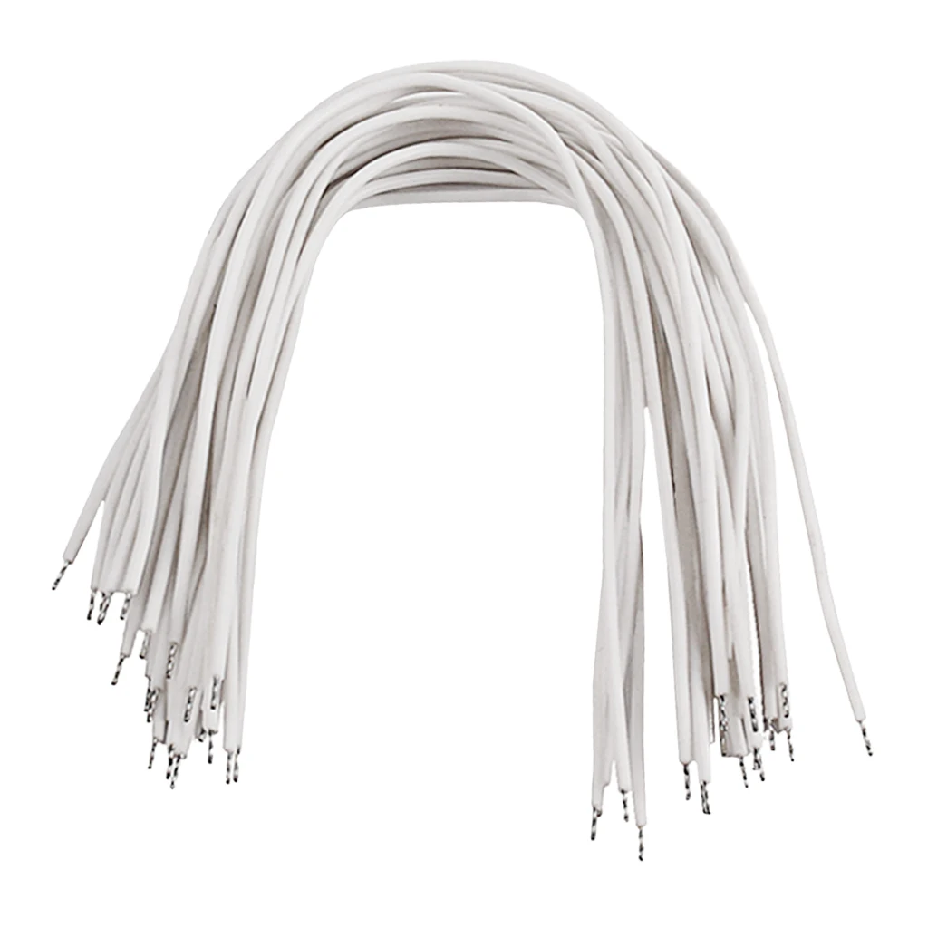 20 Pieces Single Core Pickup Wires Line Interior Connecting Cable for Electric Guitar Bass, White