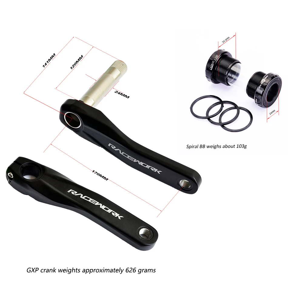 Fahrrad kurbel гоночный велосипед MTB GXP Kurbel алюминиевый легиер Mit Boden Kurbel 170 crank platte rot 32 T 34 T 36 T 38 T