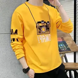 2021 primavera. al masculino o pescoço poliéster jovem vitalidade frete grátis moda masculina roupas branco manga comprida
