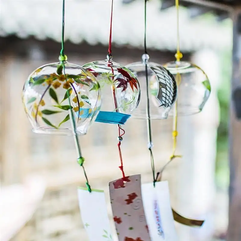 Label Chime Japanese Glass Soothing Wind Chimes Soothing Wind Chimess Style Handmade Garden Hanging Beautiful Pendant Outdoor 6