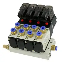 4V210-08 DC 24V Четыре насадки на электромагнитный клапан 6 мм быстроразъемный набор