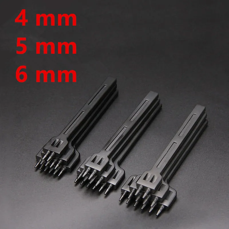 원형 천공 DIY 바느질 끌 세트 공예 키트, 새로운 금형 가죽 절단 바늘 지갑 벨트, 5mm 구멍 간격, 6mm 직경, 4mm
