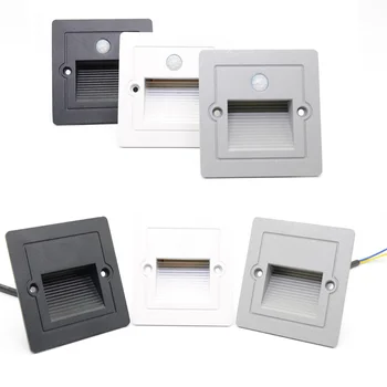 

86-type LED outdoor water-proof PIR Motion Sensor ground-lamp step light corridor aluminum Human Body Induction staircase lamp