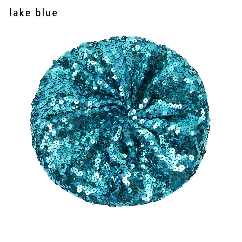 lake blue Модный женский берет с блестками для женщин, танцевальная сценическая Кепка, повседневный изящный стильный берет, кепка s, Очаровательная Ночная Клубная шляпа - Цвет: lake blue