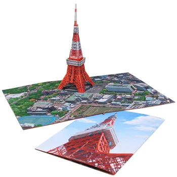 

DIY Pop-up Card Tokyo Tower,Handmade 3D Anniversary Greeting Card Paper Model,Postcard Invitation Papercraft,Craft Gift ER-112
