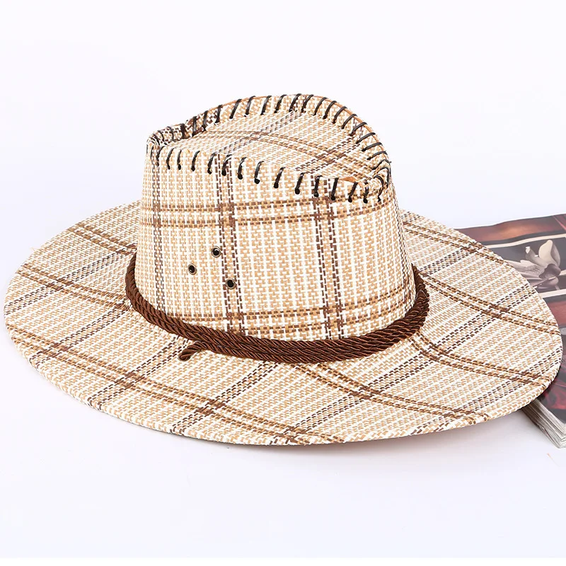 New Style Four Seasons Casual Cowboy Hat Monochrome Bell-Shaped MEN'S Hat Elegant Outdoor Travel Cowboy Hat Men's