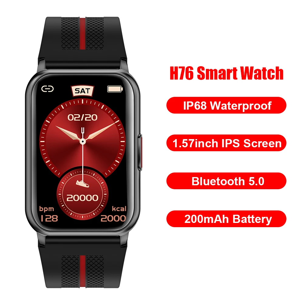 Reloj inteligente H76 a la moda, pulsera deportiva con Monitor de ritmo  cardíaco y presión arterial, resistente al agua IP68, podómetro, rastreador  de Fitness|Relojes inteligentes| - AliExpress