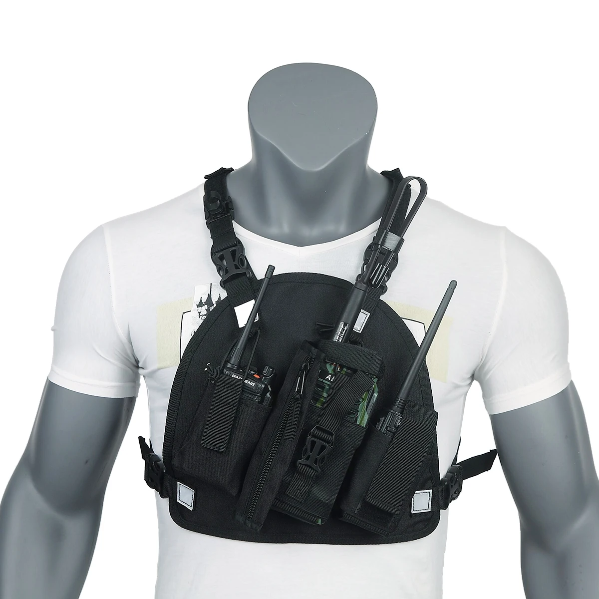 Universal Double Radio Shoulder Harness Holster Chest Holder Vest for