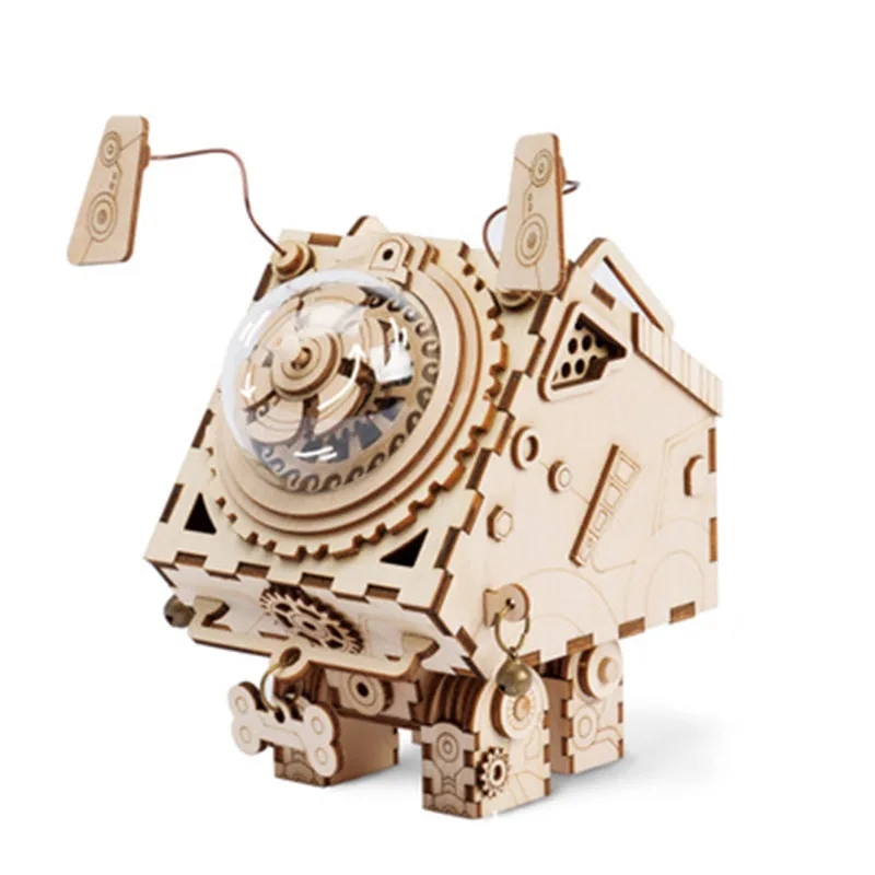 

Jigsaw Puzzle Wooden Toy Three Dimensional Children's Model Toy Girl Boy Brain Training Music Box Christmas Gift