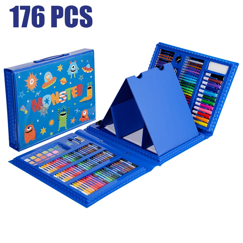 176 PCS Set 288 шт акварельные художественные маркеры для рисования, Набор ручек, детский художественный Набор для рисования, инструменты для детей, Подарочная коробка, офисные канцелярские принадлежности - Цвет: 176 PCS Set