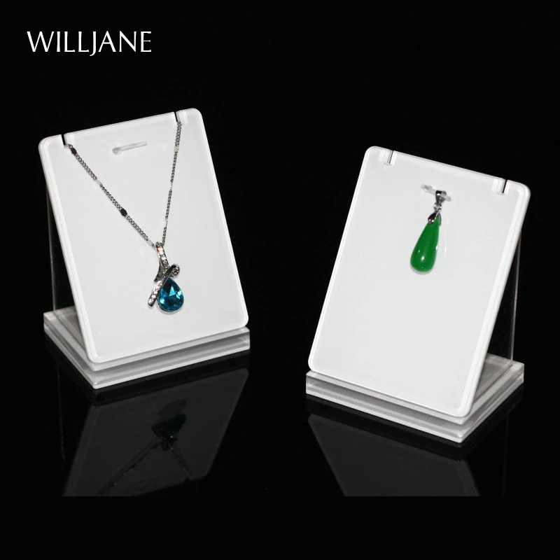 

Pendant Necklace Display Holder Shop Counter Top Clear White Acrylic Presentation Rack Jewelry Earrings Pendant Organizer Stand