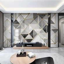 Пользовательские фото обои геометрический мрамор джаз белый современная Фреска Гостиная ТВ диван украшение дома Фон 3D Художественная настенная ткань