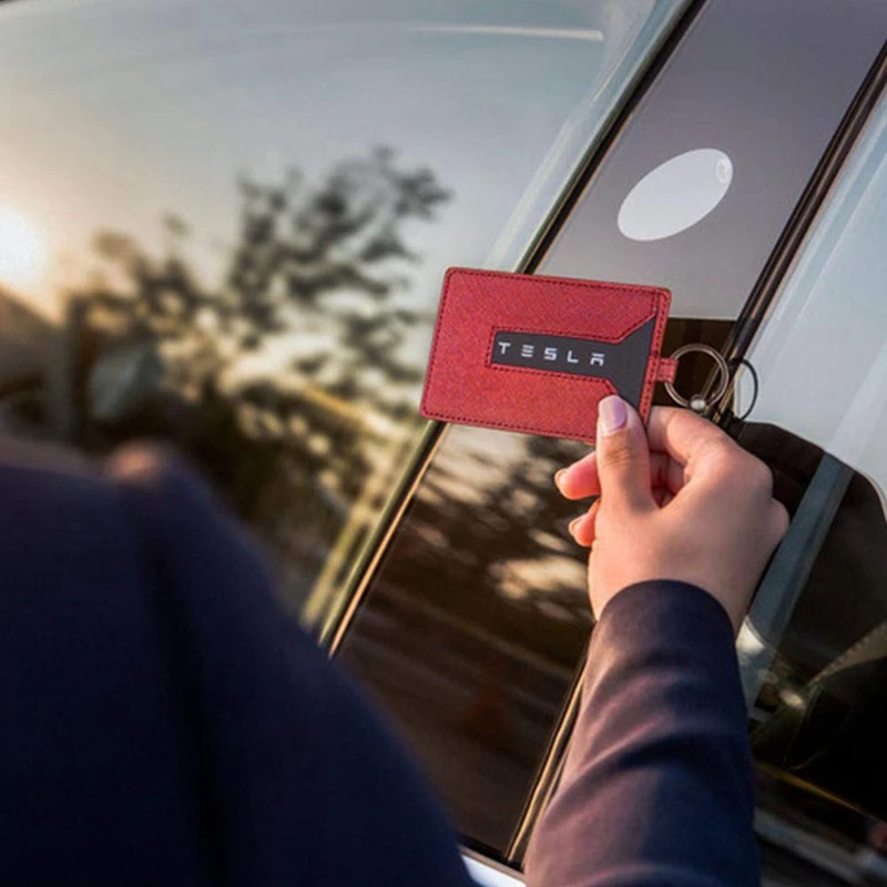 Держатель для карт ключей для Tesla модель 3, кожаный светильник против пыли с брелком для Tesla модель 3 аксессуары черный