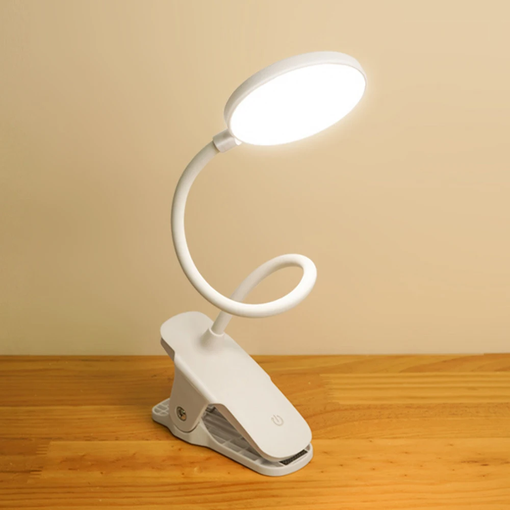Finether USB перезаряжаемая Светодиодная настольная с зажимом лампа, Регулируемая на 360 °, 3 режима, светильник с сенсорным управлением, настольные лампы для чтения дома