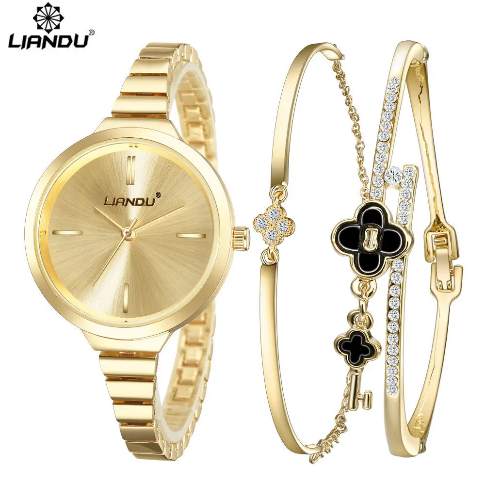

New Fashion Quartz Watch for women's Set Boutique Trends Geneva Style Watch Jewelry Set Christmas Gifts Birthday Gifts