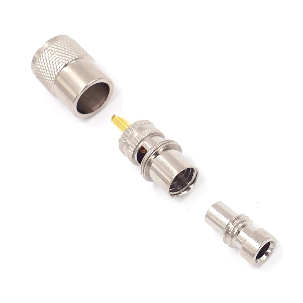 Coaxial Cable Connector 10pcs/lot Screwed Coupling PL259 UHF Male Plug Reducer for RG58 RG8X + Tube UHF RG8X