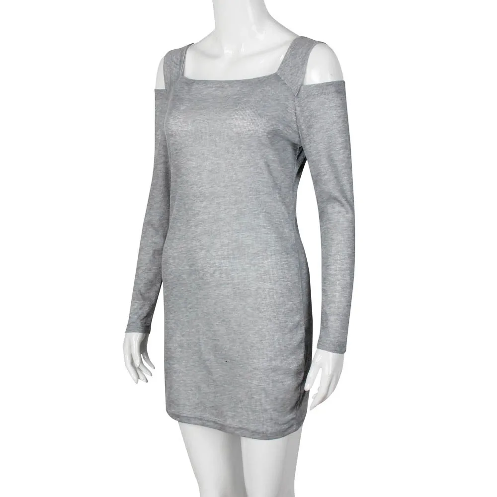 Модный осенне-зимний женский свитер, вязаные платья с длинным рукавом, обтягивающее женское однотонное повседневное вечернее платье vestidos 10