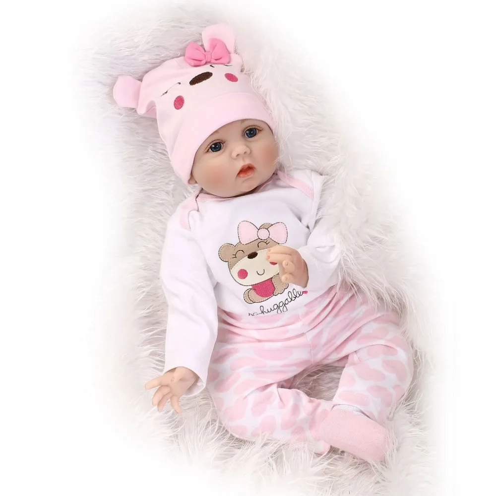 55 см Силиконовые Reborn Baby Doll игрушки Реалистичные мягкие Reborn Baby Doll ручной работы Bebes Reborn куклы дети подарок на день рождения