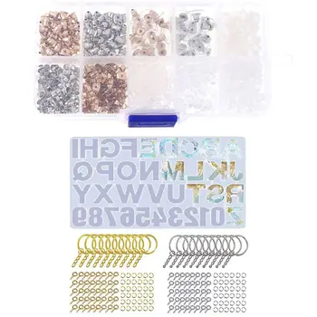 

DIY Jewelry Accessories Earplugs Handmade Basic Accessories Set with 221 Pcs Alphabet Resin Silicone Molds