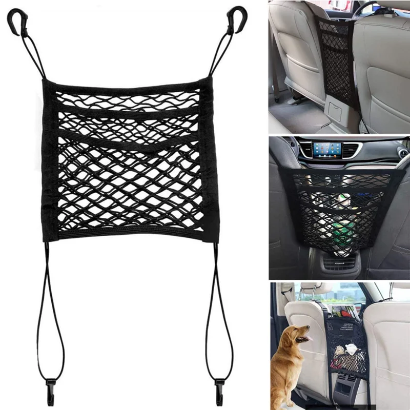 Barrera de seguridad de tres capas para mascota para coche, red de malla, Protector de seguridad para perros, asiento delantero de viaje, portátil, Universal
