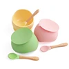 25 Colors High Quality Children's Tableware Feeding Solid Food Bowl Spoon Set Of Dishes Plates For Food Baby Stuff 4