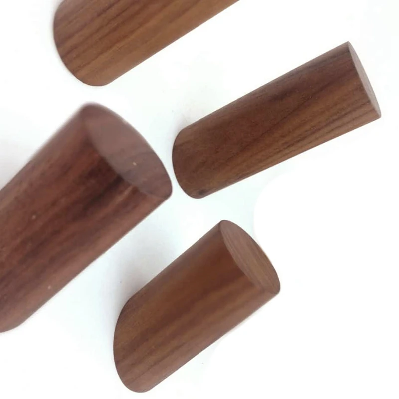 8Pack Wooden Coat Hook Wall-Mounted Retro Storage Bag Hanger, Hat Rack Hanger Hanger(Black Walnut 8 Pieces, 4 Inches
