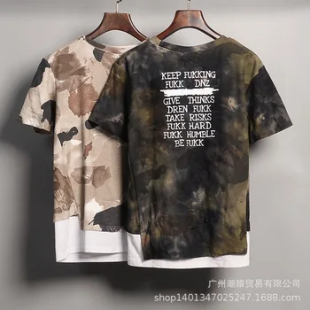 

ZHIJING National Trends Men's Short Sleeve Shirt Summer Camouflage T-shirt Crew Neck Tops Short sleeved clothes men t shirt