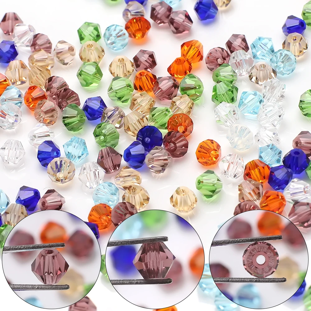 Free shipping 3/4/6/8mm Crystal Diamond beads Loose Glass Crystal Bicone beads