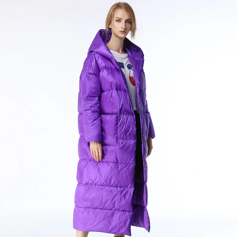 Брендовый длинный пуховик, пальто 90%, Новое поступление, модные женские куртки, зимняя новая тонкая Длинная парка, пальто, женские куртки CH915