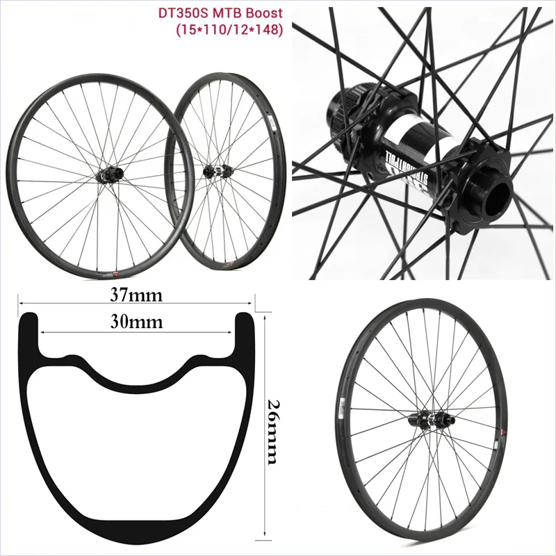 Carbon Wheels BOOST 12X148 Mountain Bike Asymmetric or Symmetric Tubeless Straight 15X110 ENDURO