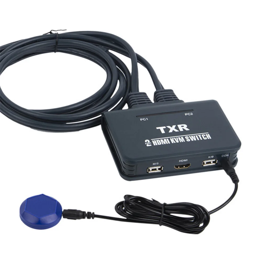 

2 Port Computer Notebook HDMI Keyboard Mouse Desktop Controller KVM Switch Dual Monitor Plug And Play Splitter Box With Cables