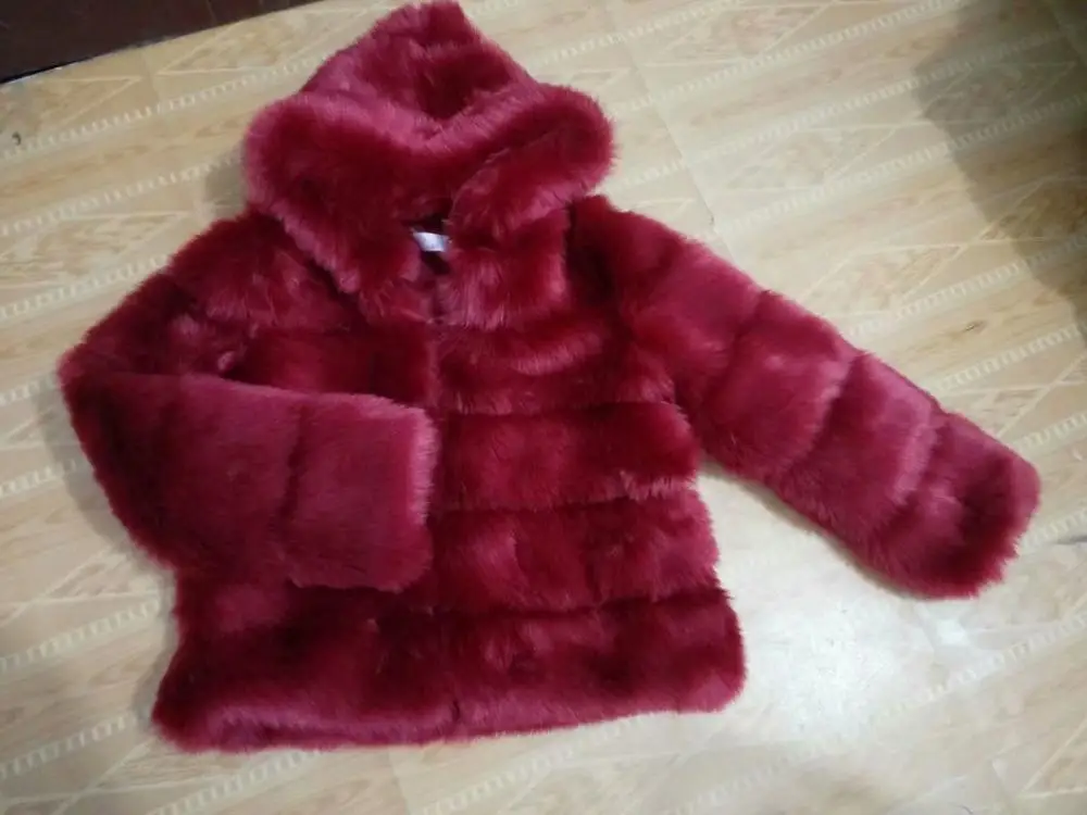 Модное пальто с искусственным лисьим мехом, полностью свободное, теплое, из искусственного меха, Сексуальное Женское пальто знаменитостей, сексуальное женское длинное пальто с лисьим мехом - Цвет: Бургундия
