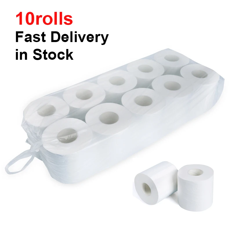 

3-Ply Recycled Toilet Paper Septic-safe Silky & Smooth Soft Premium Paper Towels 10 Rolls Per Case Ultra-Soft White Toilet Paper