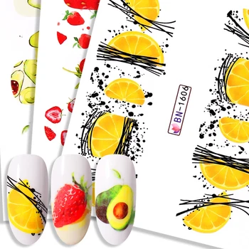

1 Piece Of Color Fruit Watermark Nail Sticker Summer Color Fruit Pattern Nail Sticker Transfer Beautiful Decals Decoration