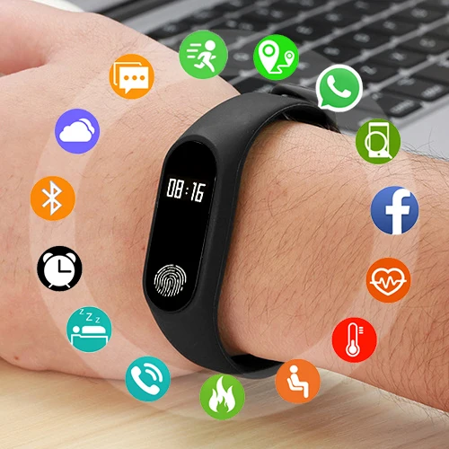  M2 Smart Band Bracelet fitness Wristband Watch Heart Rate Monitor Waterproof Bluetooth OLED Tracker - 4000189064485