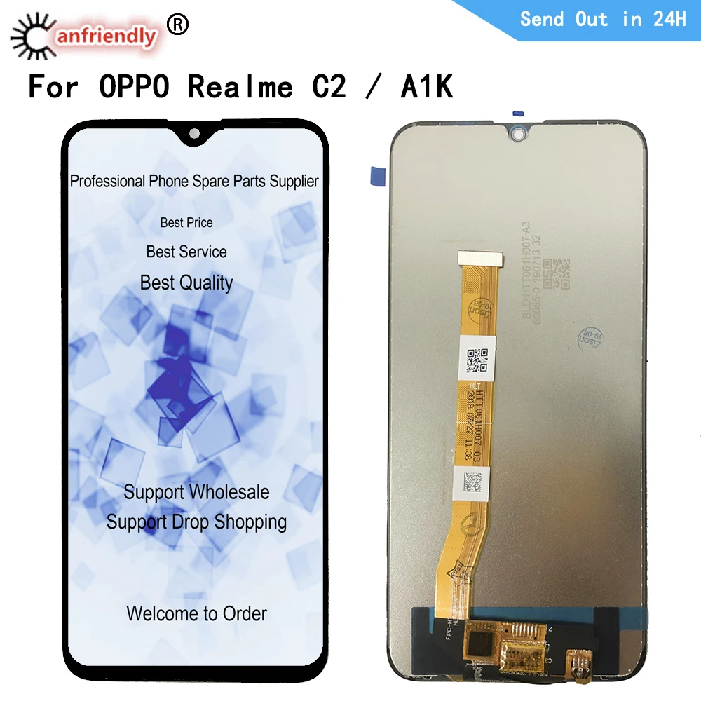 ЖК-дисплей 6 1 дюйма для OPPO Realme C2 RMX1941 сенсорная панель дигитайзер датчик в сборе Oppo