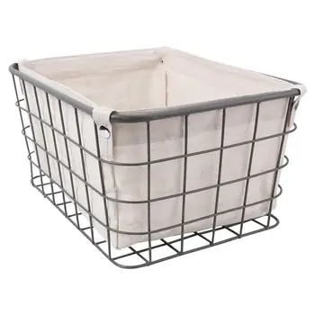 

Iron Storage Box Grid Basket Storage Box Snacks Basket Multifunctional Desktop Basket For Office Storage Basket Organizer Box