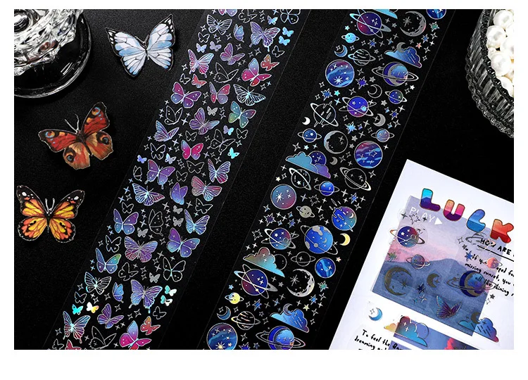 60mm*350mm Strip PET Washi Tape Colorful Butterfly Stars 9 H675be2fe56c9487a85027a6f22b93384g