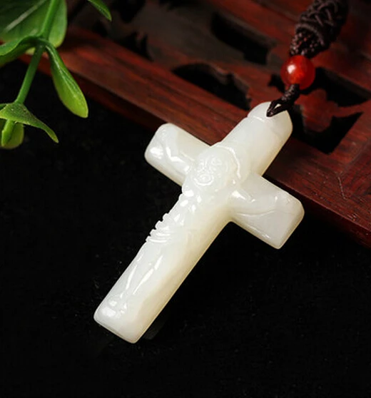 1202+++Hetian jade Jesus Cross Pendant | Украшения и аксессуары