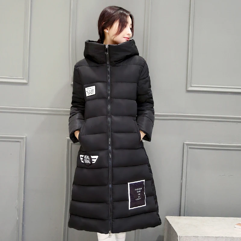 Сезонная одежда, Женская длинная куртка с разрезом, уплотненная куртка с хлопковой подкладкой