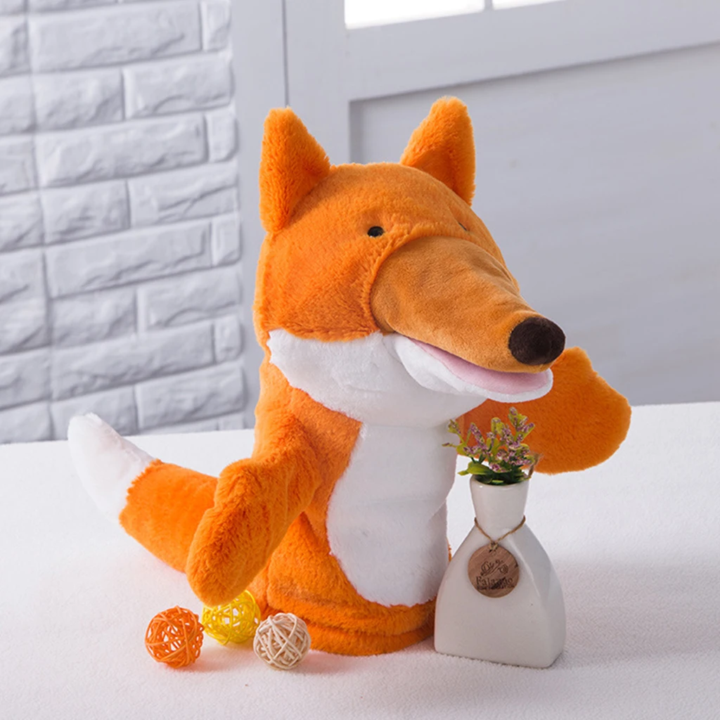 Cartoon Animal Hand Puppet Plush Cute Fox Hand Puppet Glove Child Early Education Toys Gift