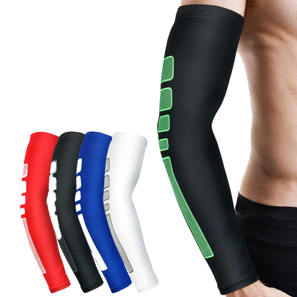 1pcs Nonslip Silicone Uv Protection Cycling Arm Warmers Basketball Elbow Pads Sport Armguard