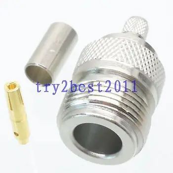 

DHL/EMS 50pcs Connector N jack pin crimp RG58 RG142 LMR195 RG400 RF COAXIAL straight -C1