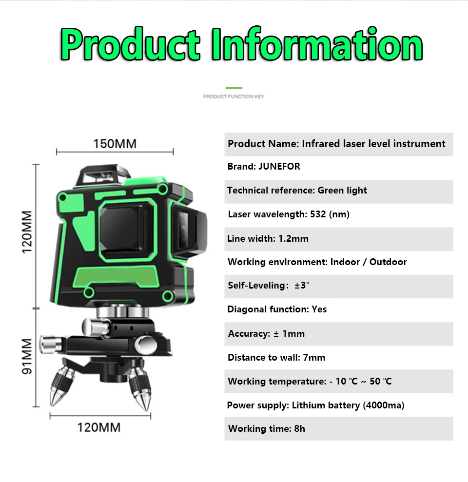 360 horizontal e vertical laser níveis cruz