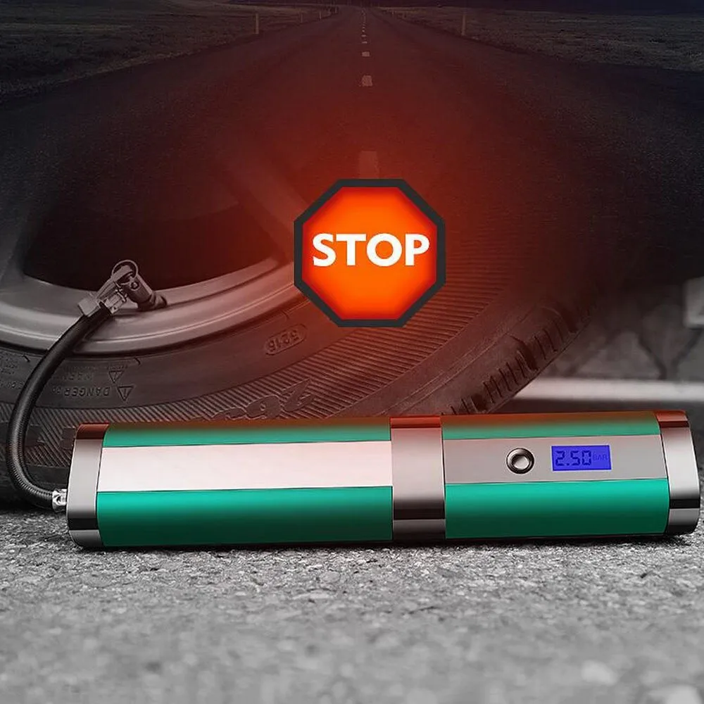 Автомобильный портативный цифровой Интеллектуальный воздушный насос 4LED лампа Колонка насос 120 Вт высокой мощности беспроводной зарядки шин насос воздушный насос